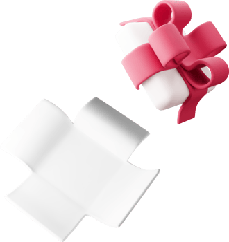 3D Red White Open Gift Box with Bow Icon png