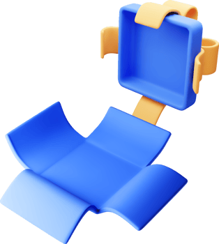 3D Open Gift Box with Bow Icon Blue png
