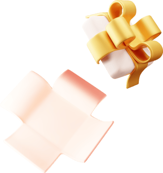 3D White Open Gift Box with Bow Icon png