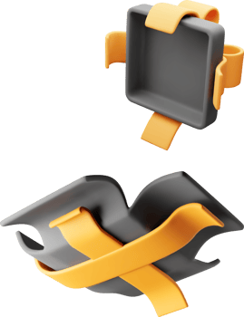 3D Open Gift Black Box with Bow Icon png