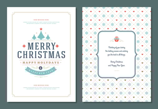 Christmas greeting card design template with quote label illustration vector
