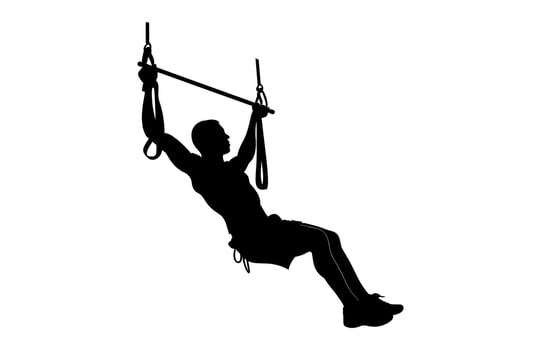 TRX Workout Silhouette Clipart vector