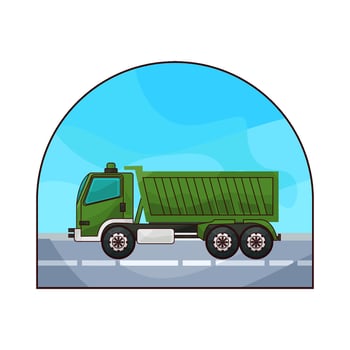 illustration of Sand Trucks Along the Road vector