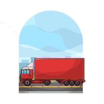 Large Container Truck vector
