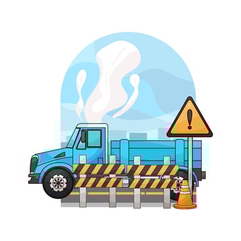 illustration of pickup truck on the road vector
