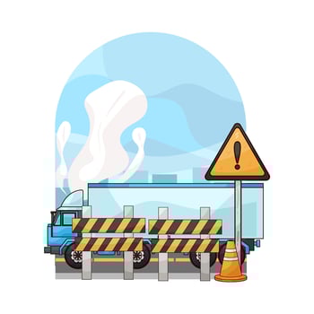 Container Truck on the Road vector