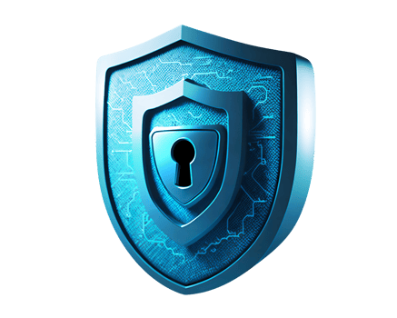 Cyber security and data protection of private information. Locks of blue shield concept. png