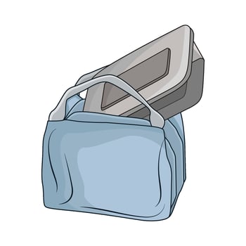 lunch box with bag vector