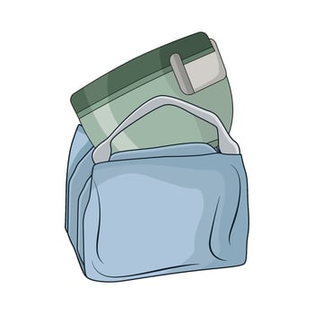 illustration of Food Container in Carry Bag vector