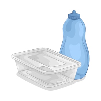 Food Containers and Bottles illustration vector