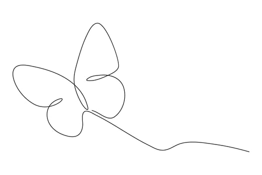 Elegant continuous one line butterfly outline art illustration vector