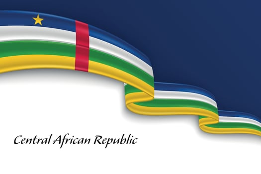 Waving ribbon with flag of Central African Republic vector