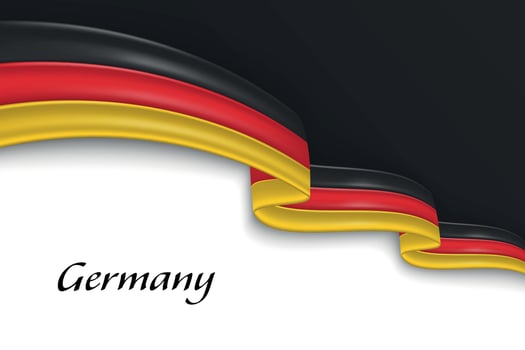 Waving ribbon with flag of Germany vector