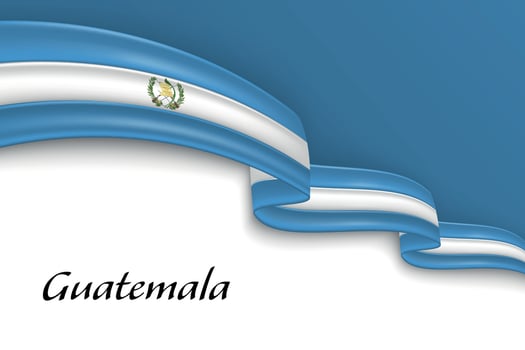 Waving ribbon with flag of Guatemala vector