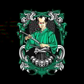 traditional samurai illustration vector