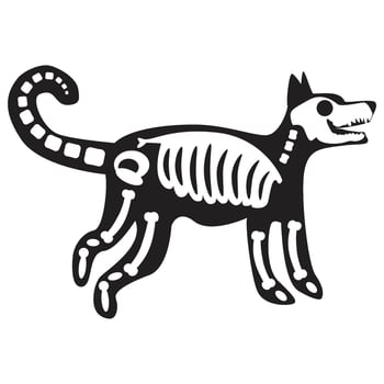 Silhouette Angry Dog Roentgen Skeleton Bones vector