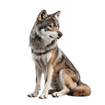 Gray and White Wolf Standing on a Plain png
