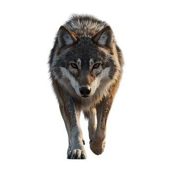 Wolf Walking Forward with a Transparent Background png