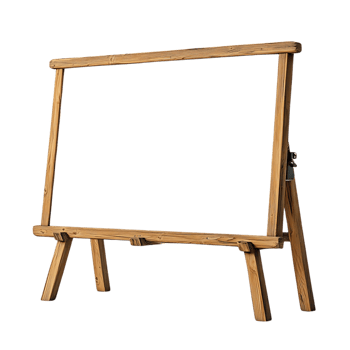 Wooden Easel with Transparent Background for Creative Displays and Presentations png