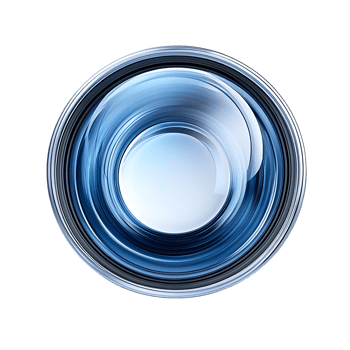 Blue Glass Circle with Transparent Background, a Shiny Abstract Design Element png