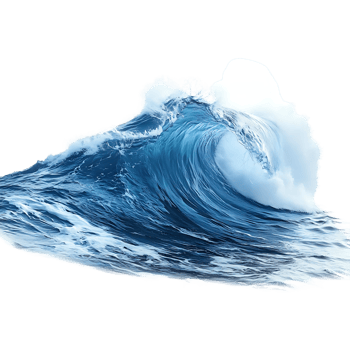 Ocean Wave Crashing with a Transparent Background png