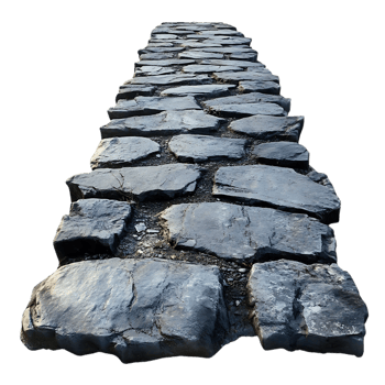 Cobblestone Path Leading to a Destination with a Transparent Background png