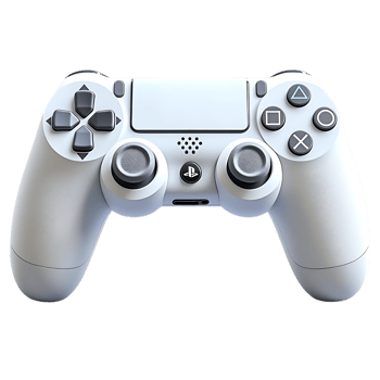 White PS4 Controller with Transparent Background, Perfect for Gaming and Entertainment png