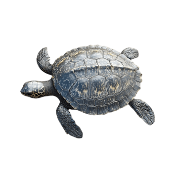 Sea Turtle with a Transparent Background, Swimming Gracefully in the Ocean png