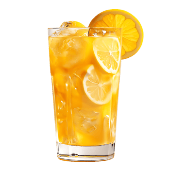 Refreshing Iced Tea with Lemon Slices and Ice Cubes on a Transparent Background png