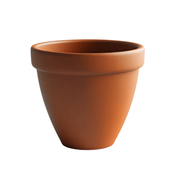 Empty Terracotta Flower Pot with a Transparent Background for Your Design Projects png