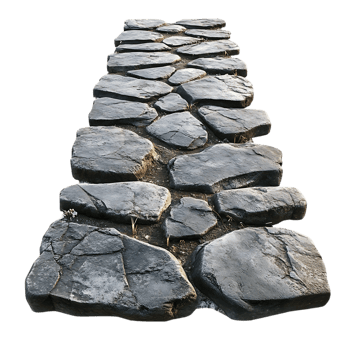 Cobblestone Path with Transparent Background, A Rustic Stone Pathway with a Clear Background for Easy Overlay and Design png
