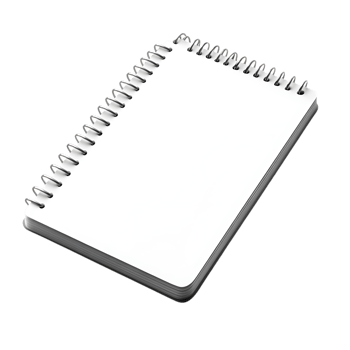 Blank Spiral Notebook with Transparent Background, Mockup for Design Projects and Presentations png