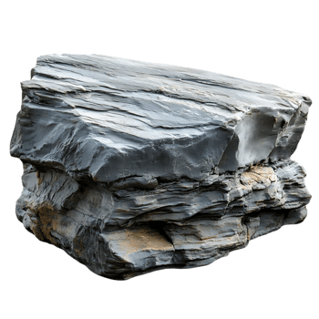 Gray Rock with Transparent Background,  Isolated Stone with  Layered Texture,  Natural Rock Formation,  Rough and Rugged Stone,  Stone with  Cracks and Fissures,  Single Stone,  Solid Stone,  Isolated Stone on Black Background,  Stone with  Brownish Hues, png