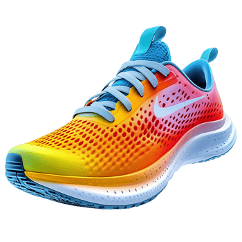 Nike Running Shoes with Transparent Background, Gradient Colors, and Breathable Mesh for Comfort and Style png