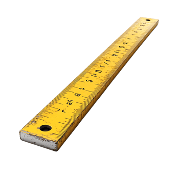 Measuring with a Vintage Yellow Ruler on a Transparent Background png
