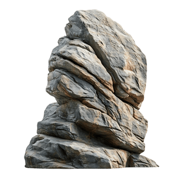 Gray Rock Formation with Transparent Background,  a Natural Stone Stack for Design Projects png
