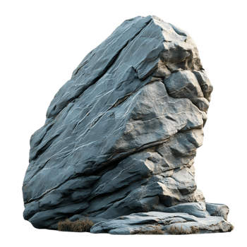 Large Gray Rock Formation with Transparent Background png