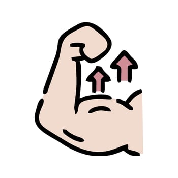 a cartoon illustration of a man's arm with a fist vector