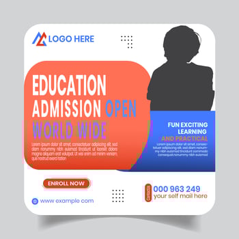 Kids School Social Media Post Design Layout vector