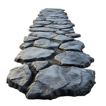 Cobblestone Path Leading Through a Tranquil Landscape,  Stone Pathway,  Transparent Background png