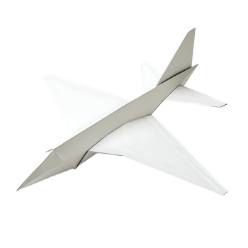 White Paper Airplane Soaring on a Transparent Background png