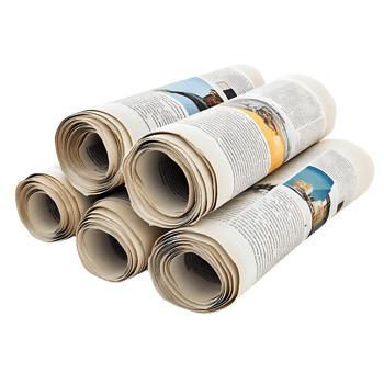 Rolled Up Newspapers with a Transparent Background, Creating a Unique and Elegant Display png