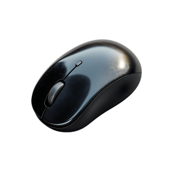 Black Wireless Computer Mouse with Transparent Background png