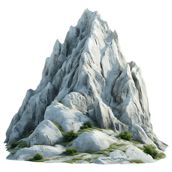 Isolated Mountain Peak with Transparent Background, Ideal for Digital Compositing and Design Projects png