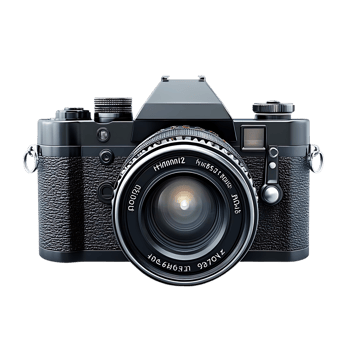 Vintage Black Film Camera with Transparent Background, a Classic Device for Capturing Memories png