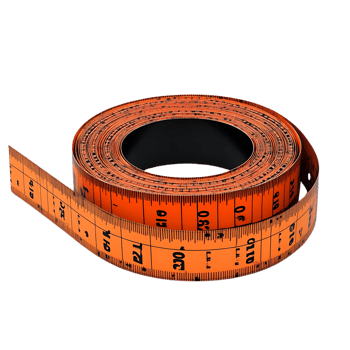 Orange Measuring Tape with Transparent Background, Rolled Up and Ready to Measure png