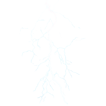 Lightning Bolt Striking with a Transparent Background, Ideal for Design Projects and Compositions png