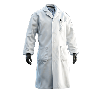 White Lab Coat with Transparent Background - Perfect for Mockups and Designs png
