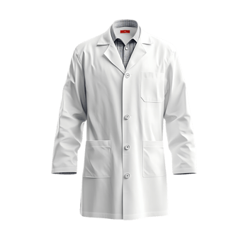 White Lab Coat with Transparent Background, Perfect for Mockups and Designs png