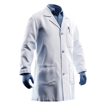 White Lab Coat with Transparent Background, a Professional Look for Doctors and Scientists png